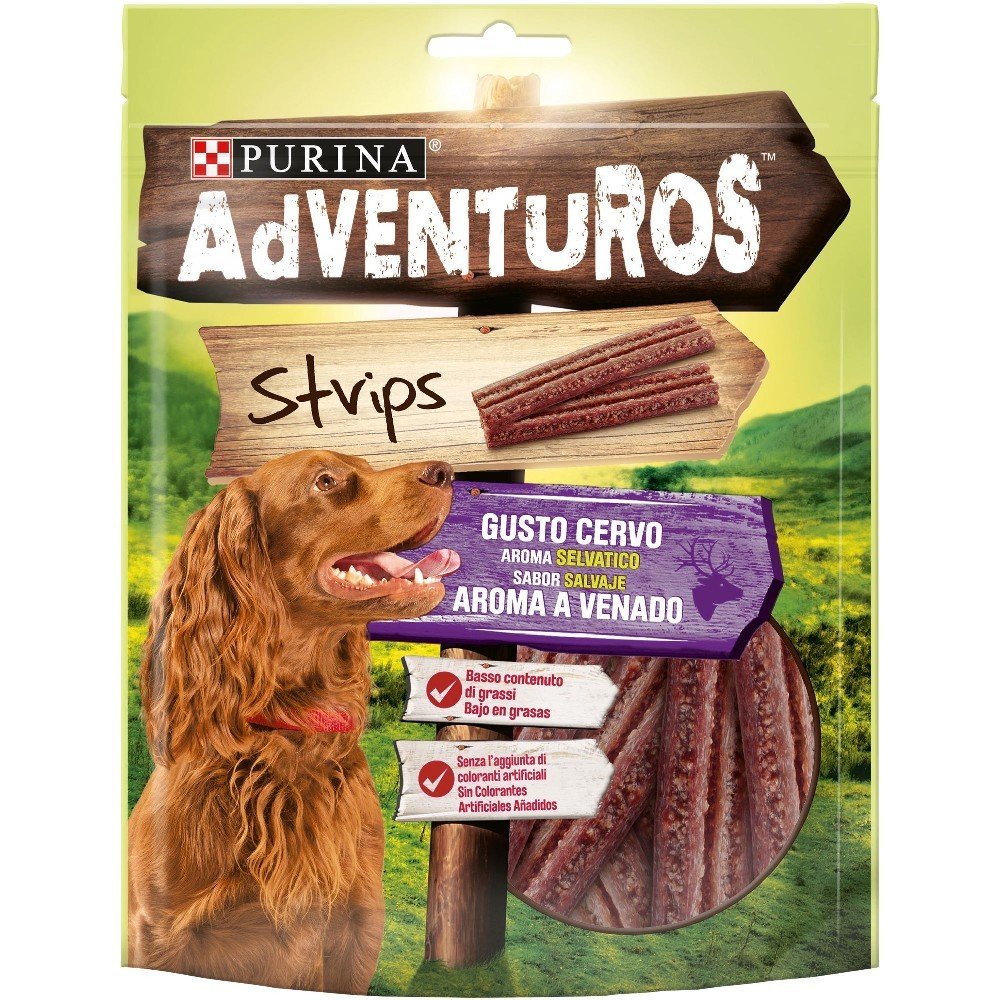 Purina Adventuros Λιχουδιές για Σκύλους, Strips με Ελάφι, 90gr