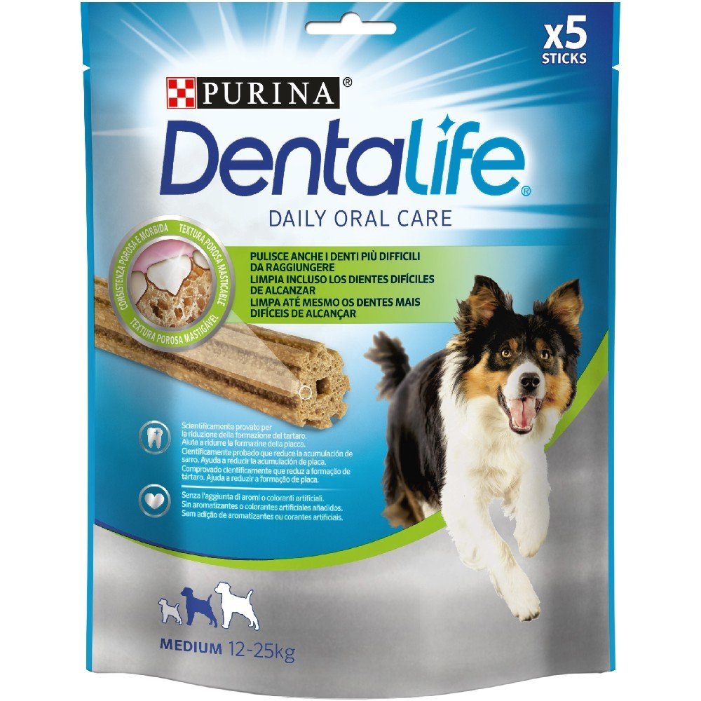 Purina® DentaLife® Medium, Συμπληρωματική Τροφή για Ενήλικους Σκύλους Βάρους 15-25kg, 115g