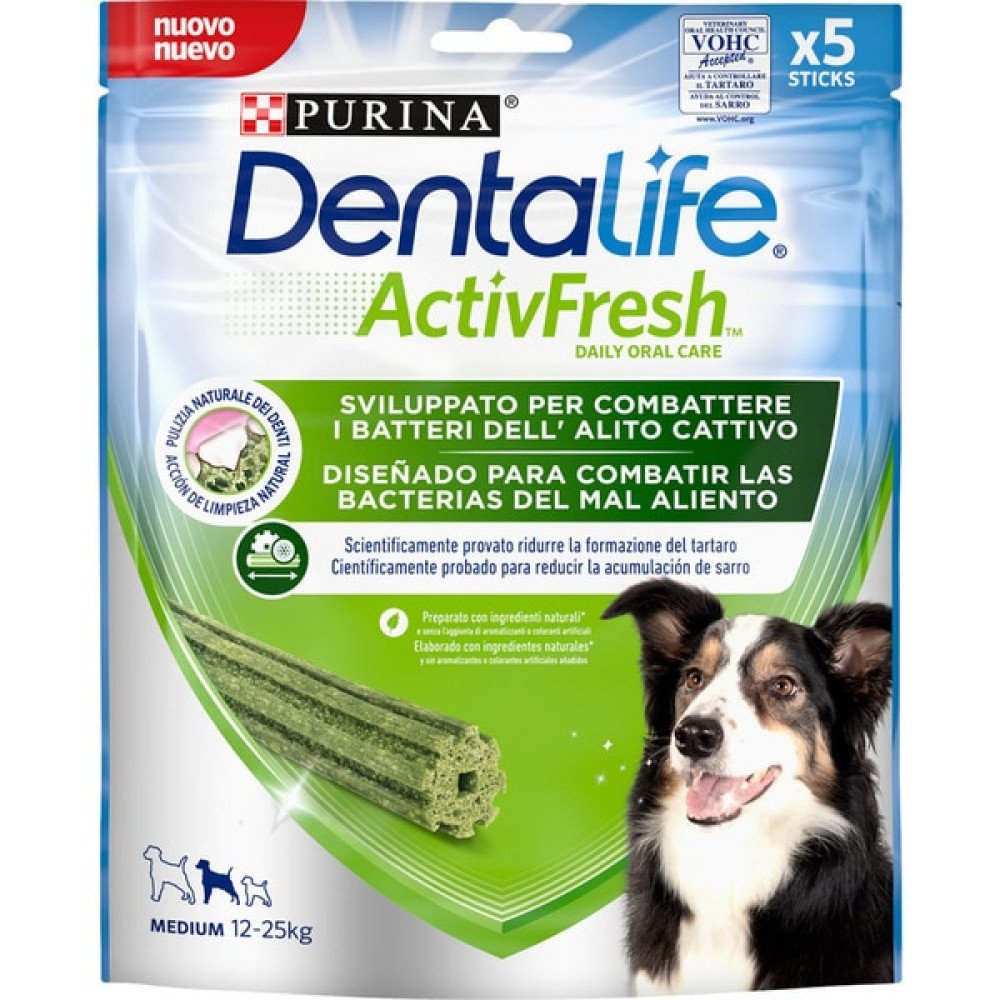 Purina® DentaLife® Medium, Συμπληρωματική Τροφή για Ενήλικους Σκύλους Βάρους 12-25kg, 5 στικς 