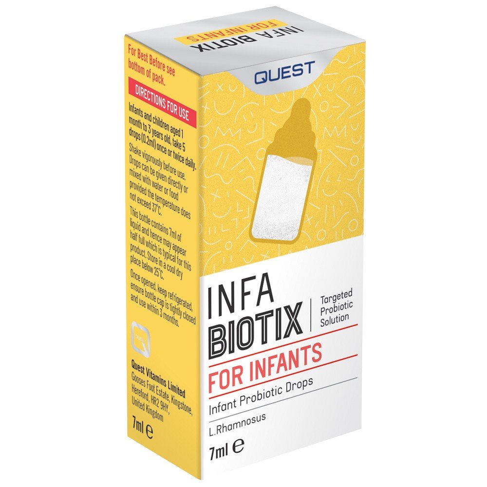 Quest Infa Biotix Drops Συμπλήρωμα Διατροφής σε Σταγόνες για Βρέφη & Παιδιά για την Καλή Λειτουργία του Εντέρου, του Πεπτικού & του Ανοσοποιητικού Συστήματος, 7ml
