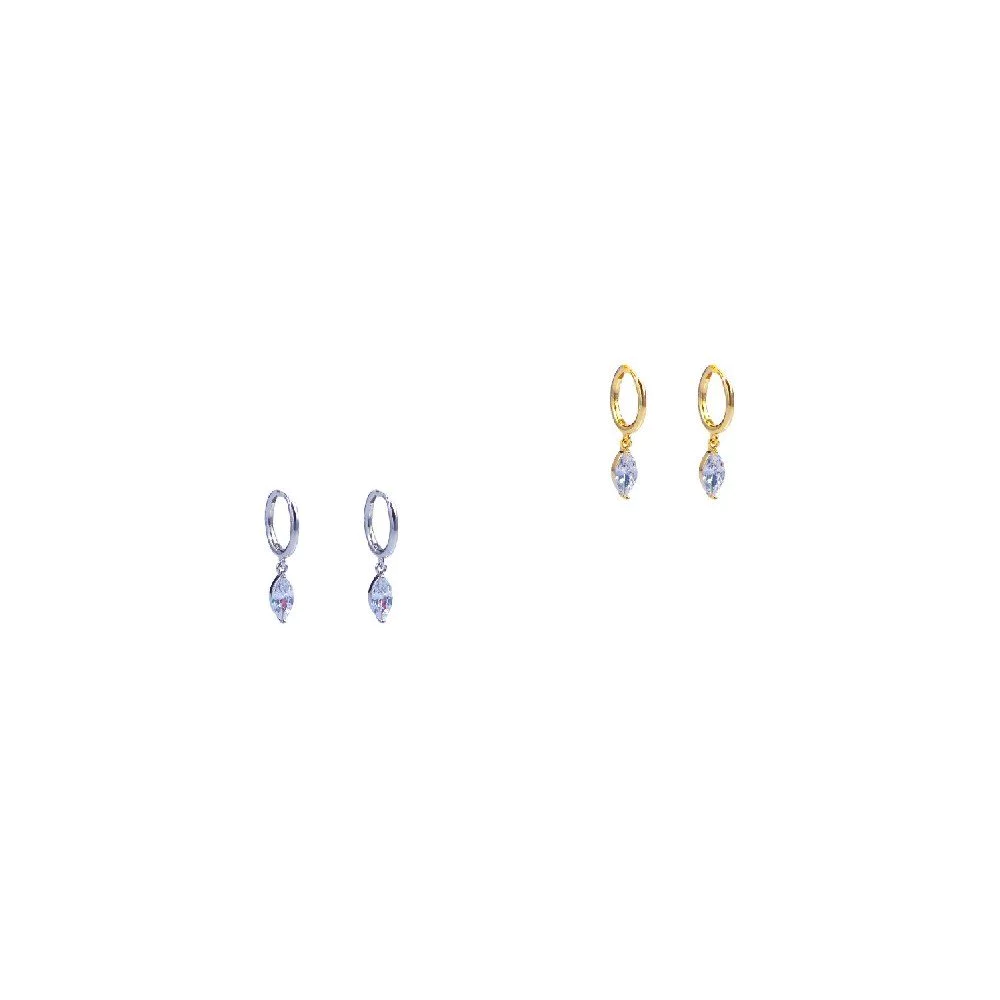 Ro-Ro Accessories Σκουλαρίκι Κρίκος κρεμαστό δάκρυ, EF001, 2 cm, 1 ζεύγος