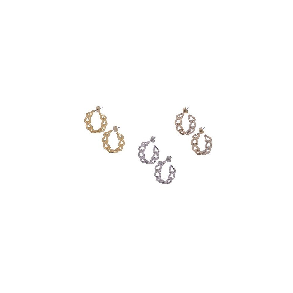 Ro-Ro Accessories Σκουλαρίκι Κρίκος Αλυσίδα, E122, 25mm, 1 ζευγάρι