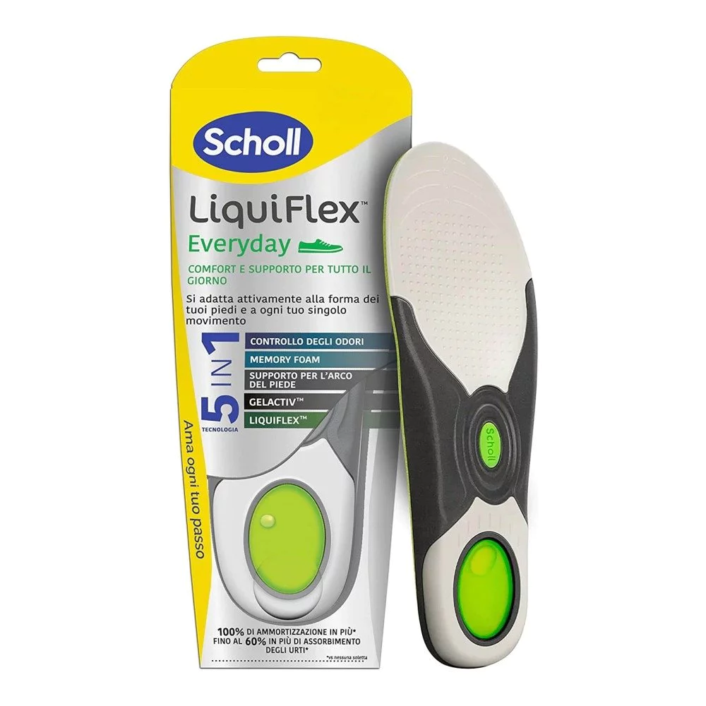  Scholl LiquiFlex Everyday Ανατομικοί Αντικραδασμικοί Πάτοι Εναντίον Των Οσμών, 1ζεύγος 