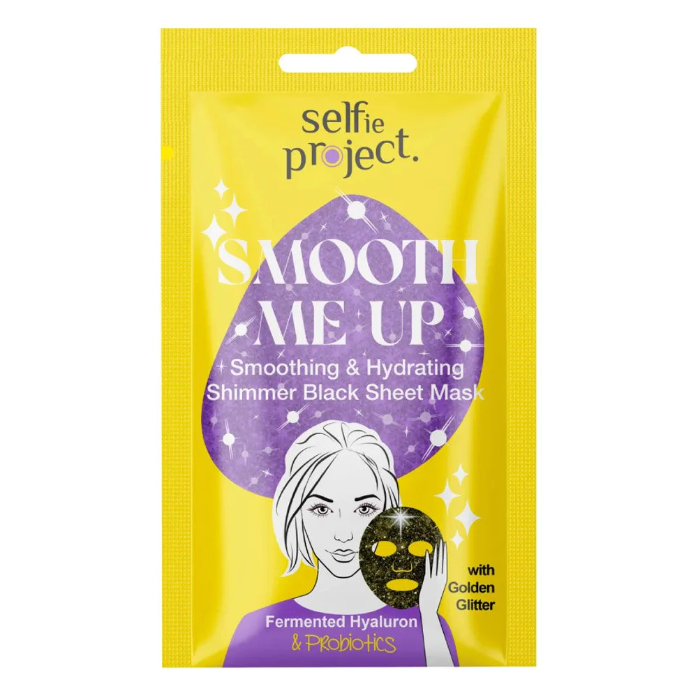 Selfie Project Μάσκα Προσώπου Υφασμάτινη Shimmer Smooth Me Up με Χρυσό Glitter, 1τμχ Selfie Project Μάσκα Προσώπου Υφασμάτινη Shimmer Smooth Me Up με Χρυσό Glitter, 1τμχ