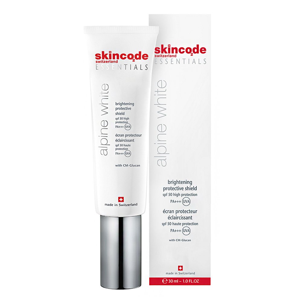 Skincode Alpine White Brightening Protective Shield SPF50/PA Κρέμα Προσώπου για Προστασία από τον Ήλιο & Μείωση της Εμφάνισης Κηλίδων, 30ml