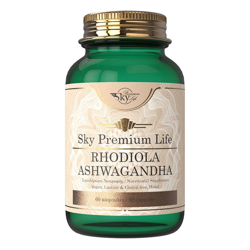 Sky Premium Life Rhodiola Ashwagandha Συμπλήρωμα Διατροφής για την Φυσιολογική Λειτουργία του Νευρικού Συστήματος, 60caps