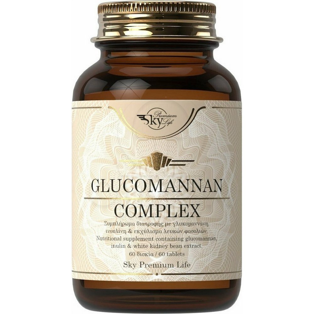 Sky Premium Life Glucomannan Complex White Kidney Bean & Inulin με Γλυκομαννάνη Κατάλληλο για Vegans, 60 ταμπλέτες