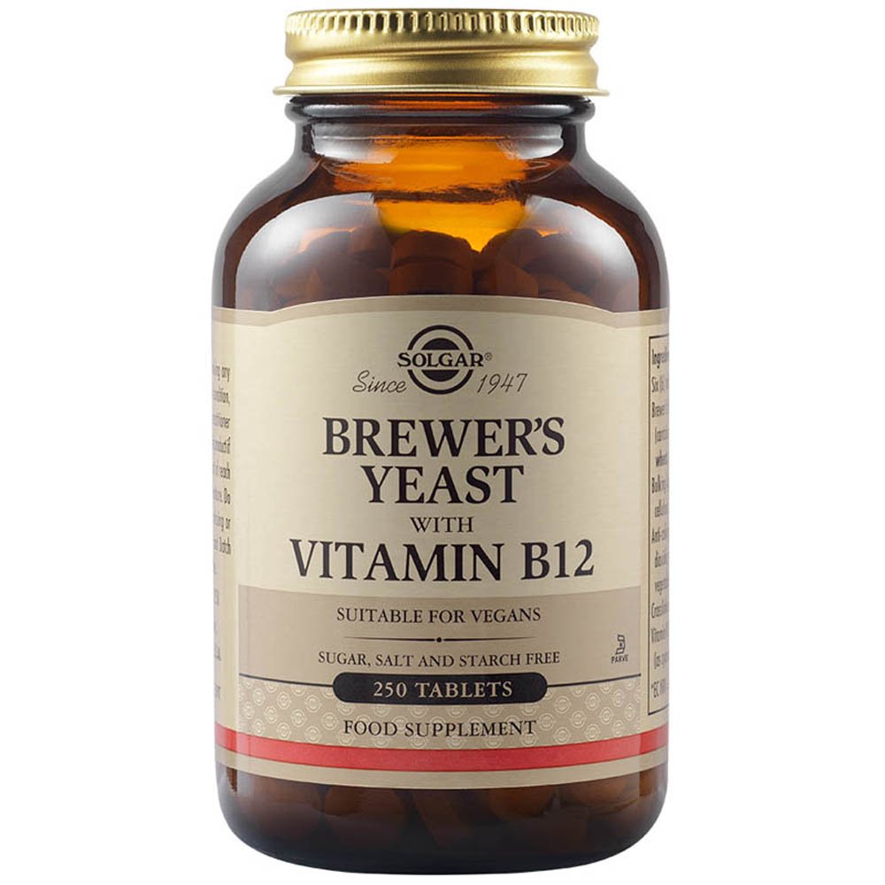 Solgar Brewer’s Yeast with Vitamin B12 Συμπλήρωμα Διατροφής από Φυσική Μαγιά Μπύρας σε Συνδυασμό με Βιταμίνη Β12, 250tabs