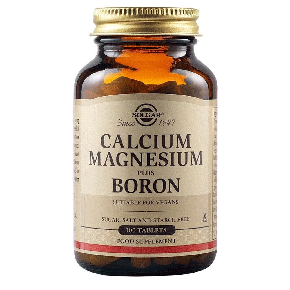 Solgar Calcium Magnesium plus Boron Συμπλήρωμα Διατροφής Μαγνησίου & Βορίου για Καλή Υγεία των Οστών Χρήσιμο Κατά την Διάρκεια της Εμμηνόπαυσης, 100tabs