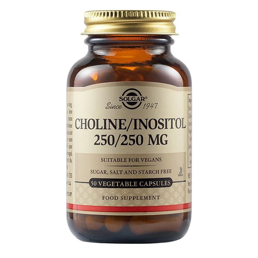Solgar Choline Inositol 250/250mg Συμπλήρωμα Διατροφής με Χολίνη & Ινοσιτόλη για τον Μεταβολισμό Χοληστερίνης & Απομάκρυνση του Λίπους από το Ήπαρ Ιδανική για Άτομα με Έντονο Άγχος, 50veg.caps Solgar Choline Inositol 250/250mg Συμπλήρωμα Διατροφής με Χολίνη & Ινοσιτόλη για τον Μεταβολισμό Χοληστερίνης & Απομάκρυνση του Λίπους από το Ήπαρ Ιδανική για Άτομα με Έντονο Άγχος, 50veg.caps