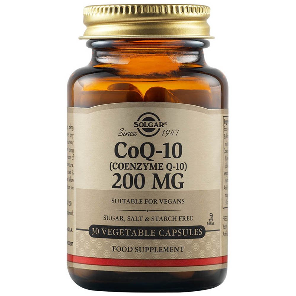 Solgar Coenzyme Q10 200mg Συμπλήρωμα Διατροφής για Ενίσχυση Ενέργειας, Ενδυνάμωση Καρδιαγγειακού & Ανοσοποιητικού Συστήματος Αντιγηραντική Δράση, 30veg.caps