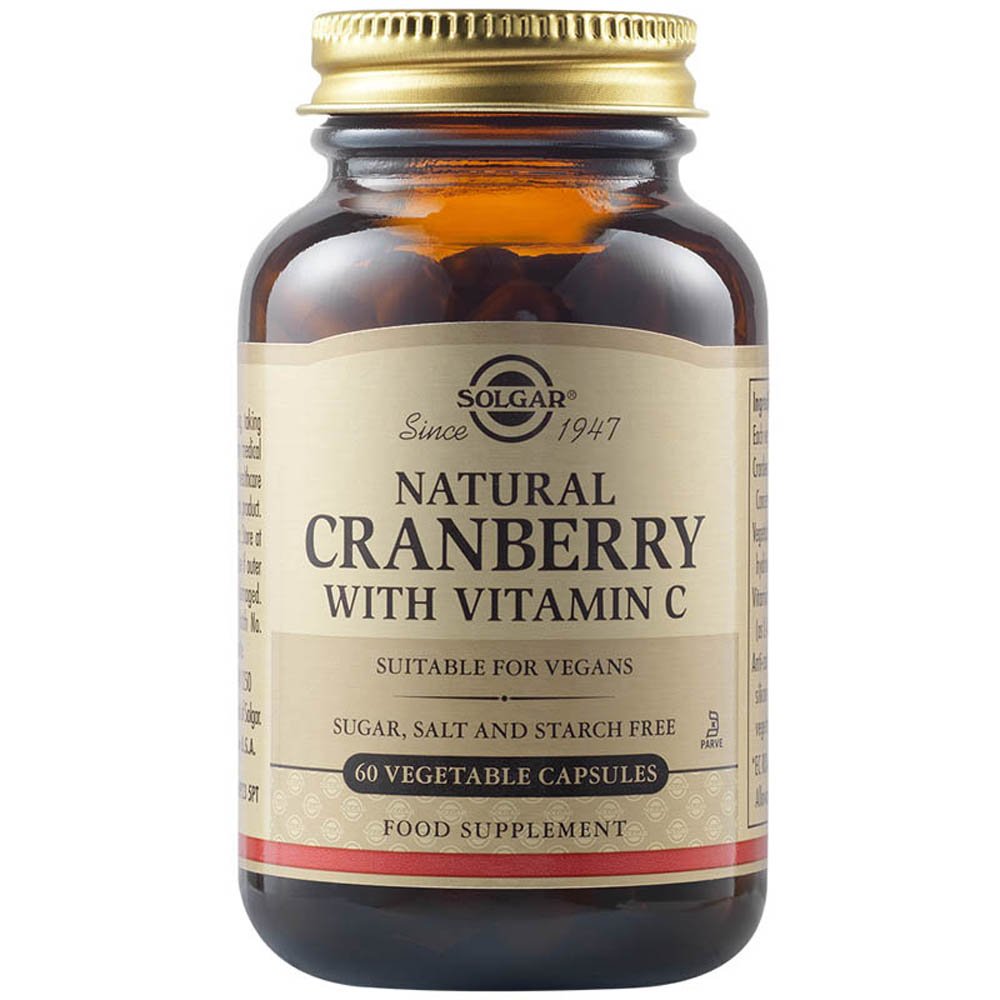 Solgar Cranberry Extract with Vitamin C Αντιμετώπιση Λοιμώξεων του Ουροποιητικού Συστήματος ,60 κάψουλες