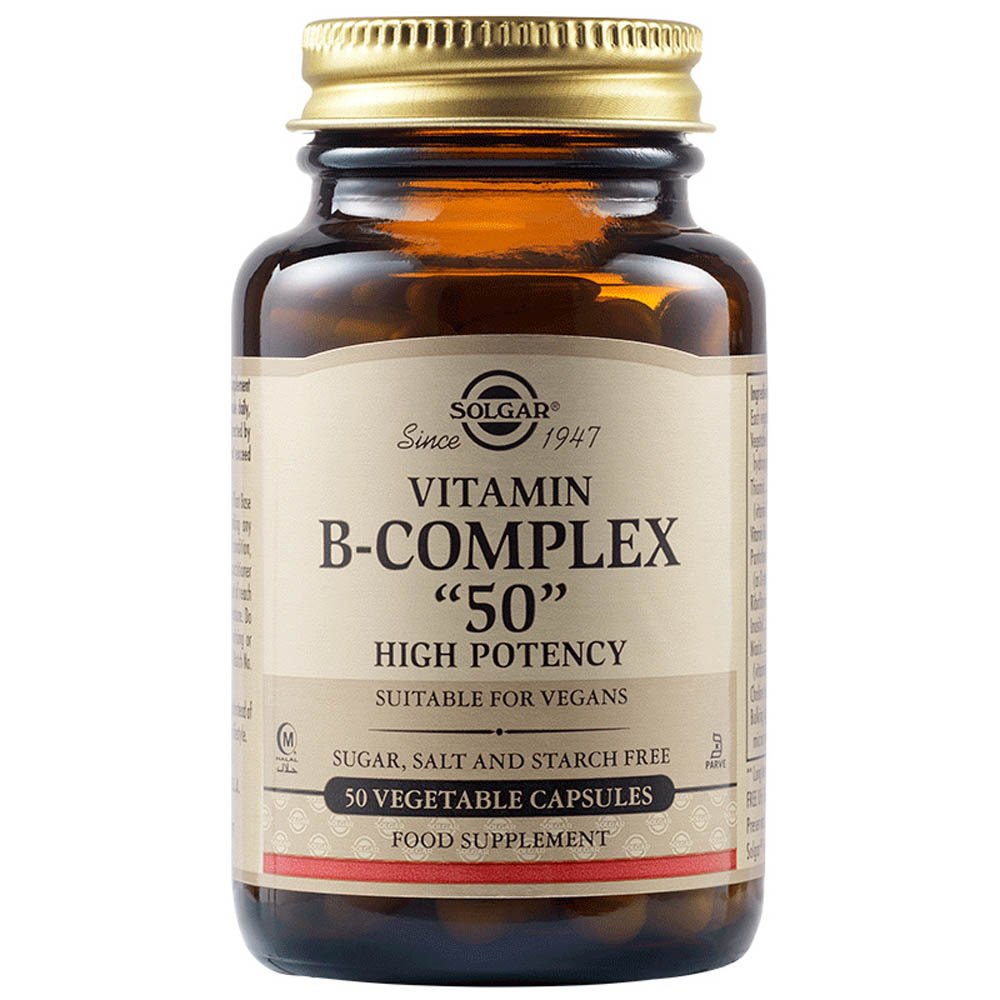 Solgar Vitamin B-Complex "50" High Potency Σύμπλεγμα Βιταμινών Β για το Ανοσοποιητικό, 50 caps