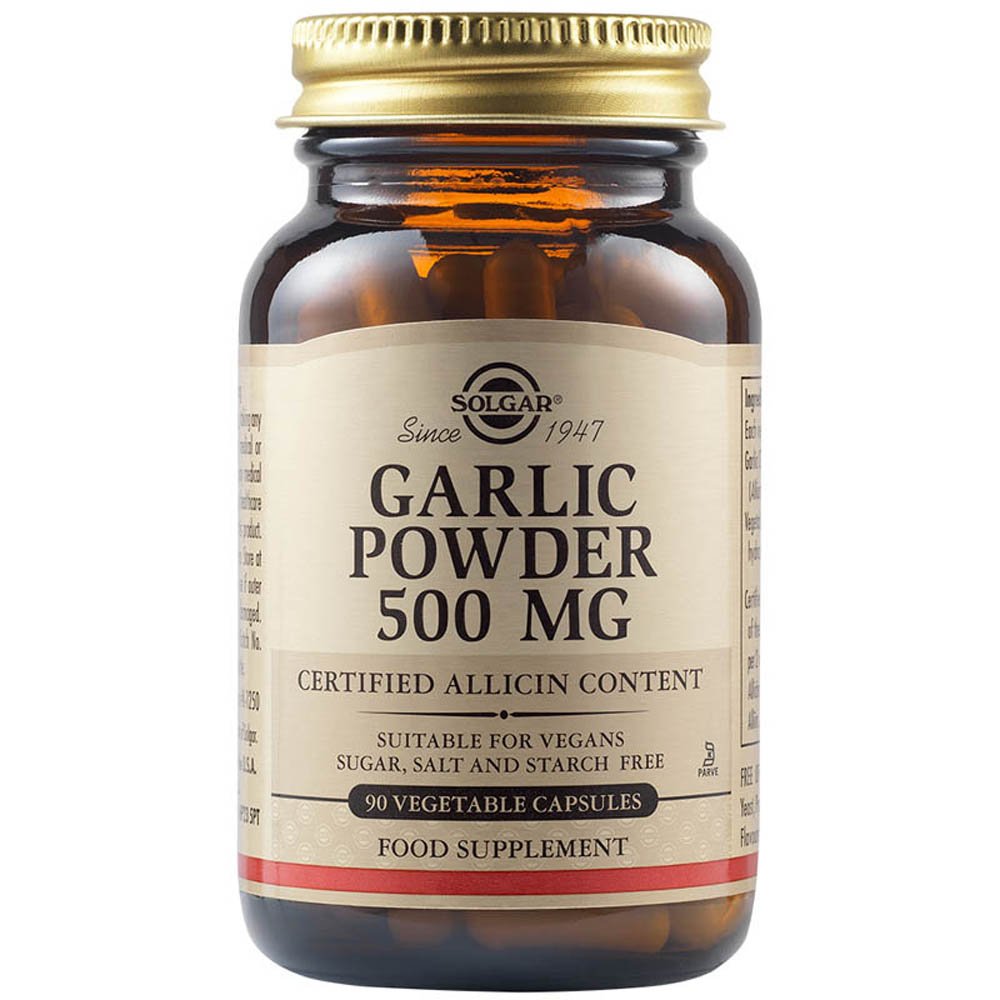 Solgar Garlic 500mg Συμπλήρωμα Διατροφής Σκόρδο Ιδανικό για Μείωση της Υψηλής Πίεσης, 90veg.caps