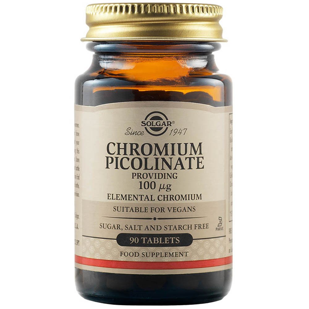 Solgar Chromium Picolinate 100μg Συμπλήρωμα Διατροφής από Πικολινικό Χρώμιο, 90tabs
