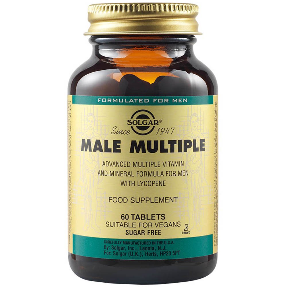 Solgar Male Multiple Πολυβιταμίνη για Άνδρες για Ενέργεια & Απαραίτητα Στοιχεία για Διατήρηση της Υγείας του Προστάτη, 60tabs