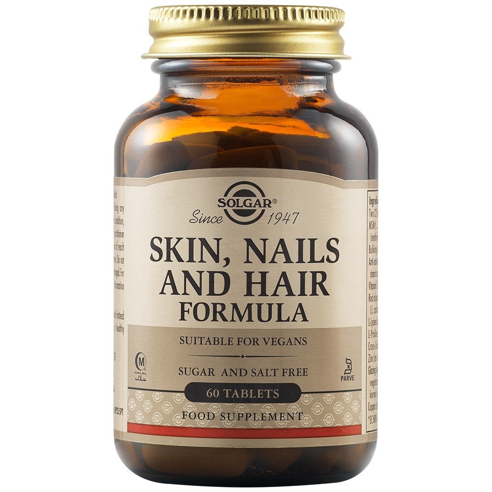 Solgar Skin Nails And Hair Formula Φόρμουλα Πλούσια σε Βιταμίνες, Αμινοξέα & Μέταλλα για την Υγεία των Μαλλιών, του Δέρματος & των Νυχιών, 60 tabs