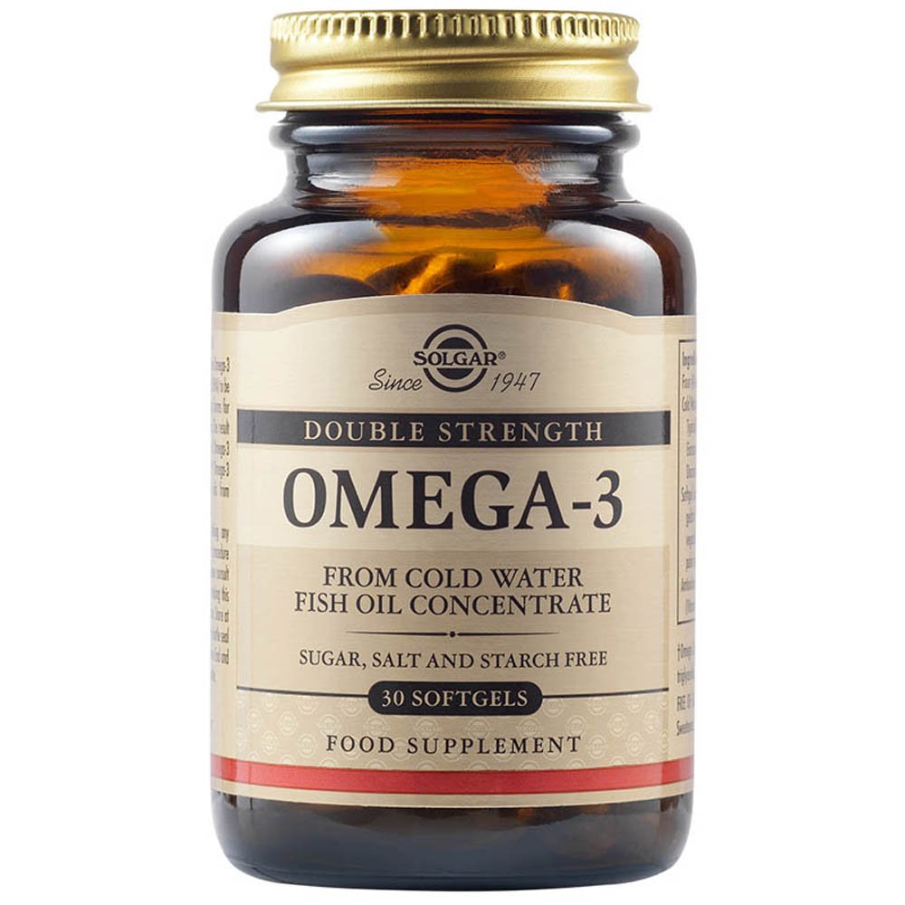 Solgar Omega 3 Double Strength Συμπλήρωμα Διατροφής με Ωμέγα 3 Λιπαρά Οξέα για την Υγεία του Εγκεφάλου & του Καρδιαγγειακού Συστήματος, 30softgels