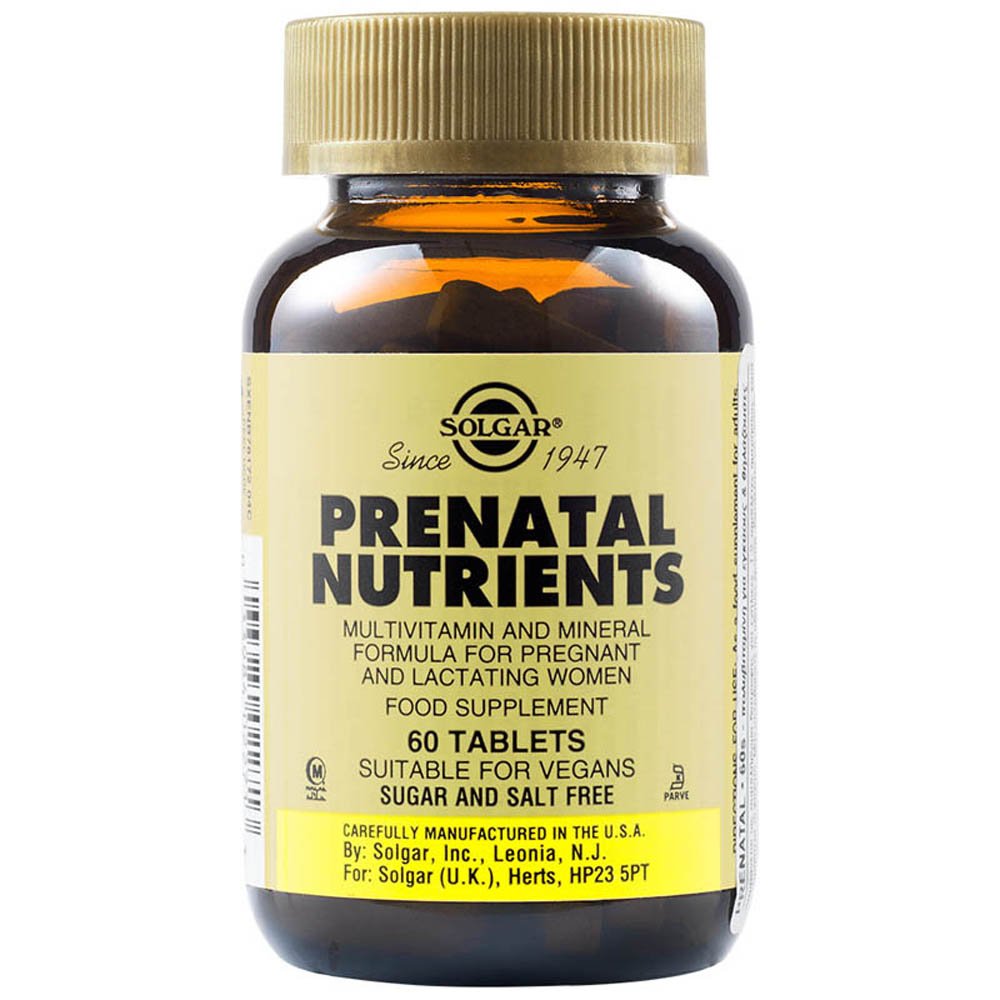 Solgar Prenatal Nutrients Πολυβιταμίνες για Έγκυες και Θηλάζουσες, 60 Ταμπλέτες