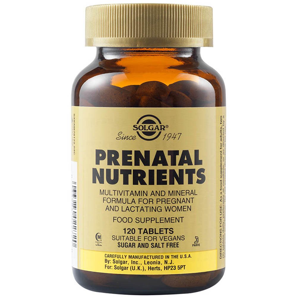 Solgar Prenatal Nutrients Πολυβιταμίνη για εγκύους & θηλάζουσας, 120Tabs