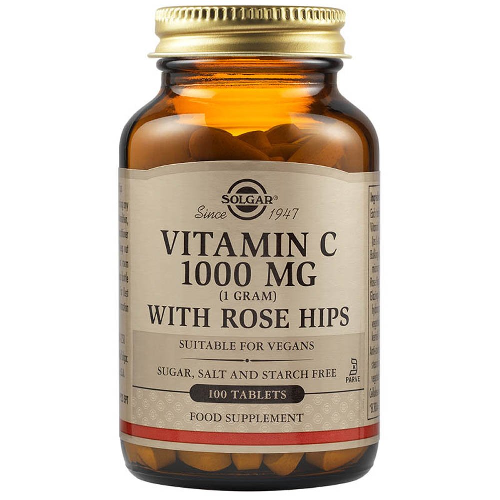 Solgar Vitamin C 1000mg with Rose Hips, 100tabs