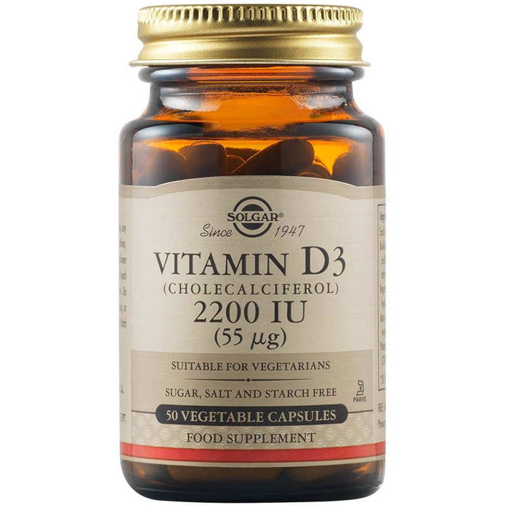 Solgar Vitamin D3 Συμπλήρωμα Διατροφής Βιταμίνης D3 2200IU, 50 Caps