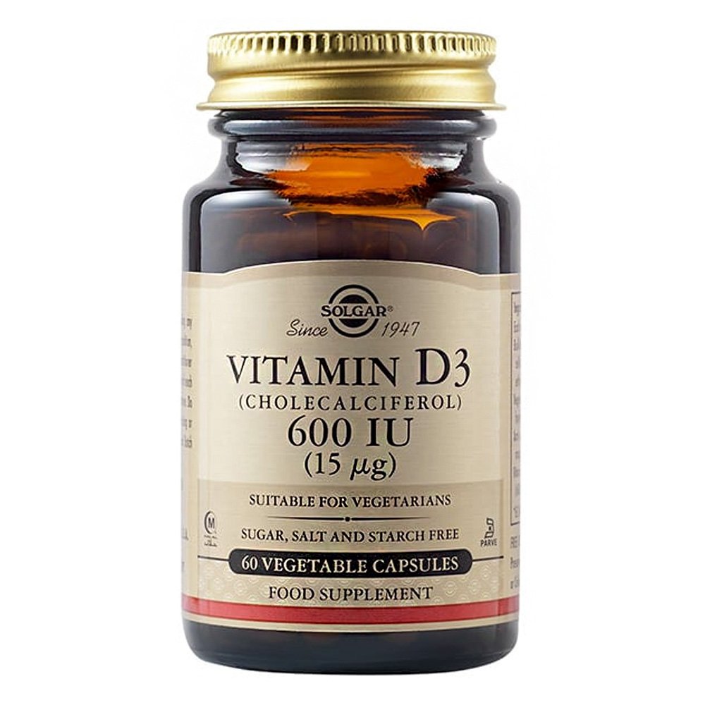 Solgar Vitamin D3 600IU Συμπλήρωμα Διατροφής Βιταμίνης D3 με Πολλαπλά Οφέλη για τον Οργανισμό, Ιδανικό για την Υγεία των Οστών & των Αρθρώσεων, 60veg.caps