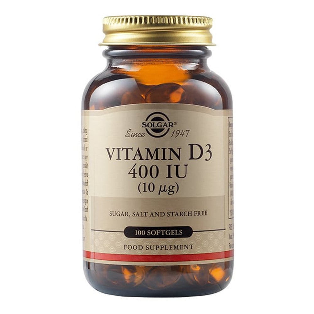Solgar Vitamin D3 400 IU Συμπλήρωμα Διατροφής Βιταμίνης D3 με Πολλαπλά Οφέλη για τον Οργανισμό, Ιδανικό για την Υγεία των Οστών & των Αρθρώσεων, 100softgels