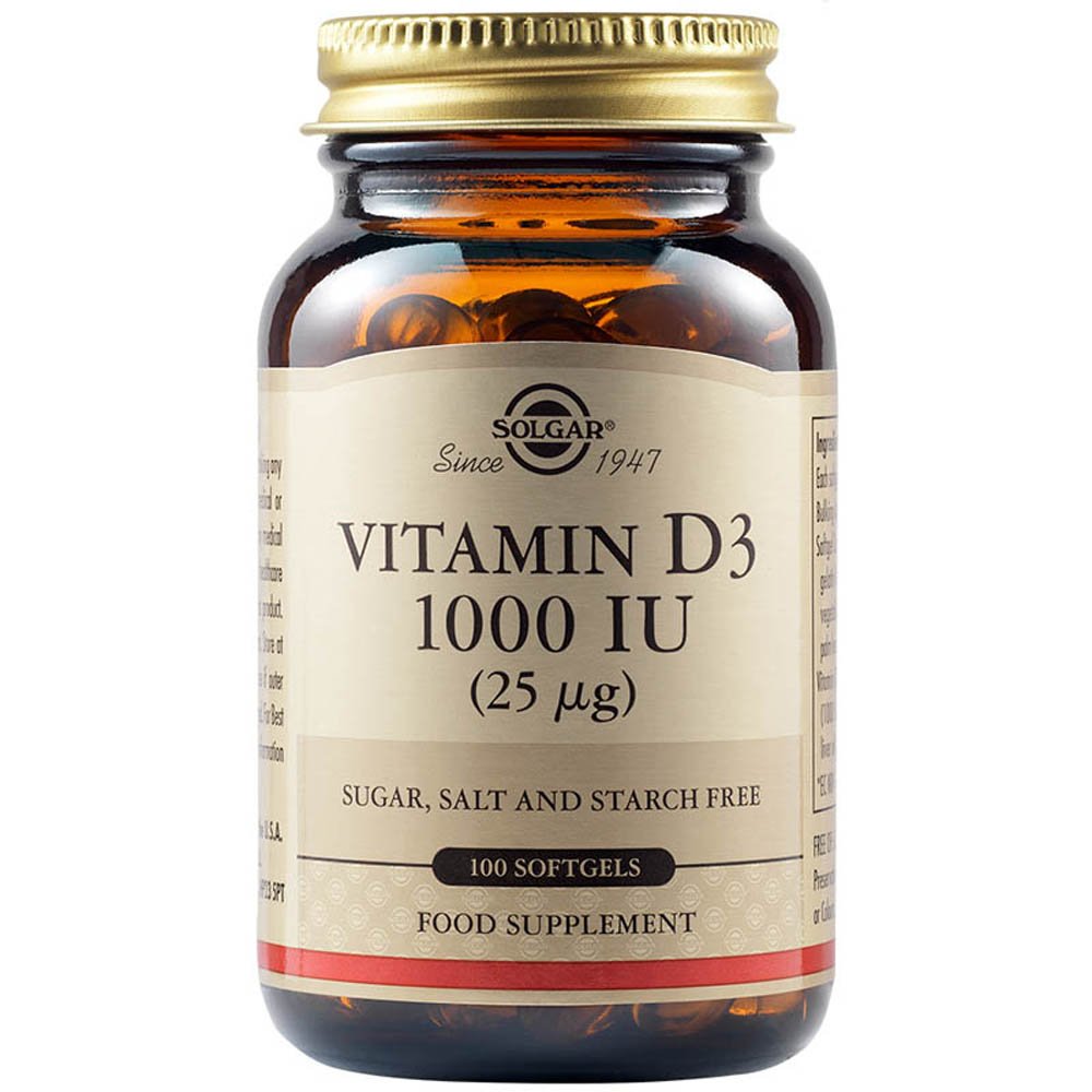 Solgar Vitamin D3 1000iu, 100 Μαλακές Κάψουλες