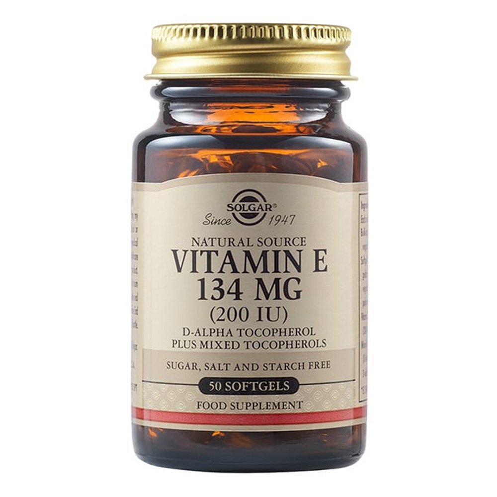 Solgar Vitamin E 200IU Συμπλήρωμα Διατροφής Βιταμίνη Ε με Ισχυρή Αντιοξειδωτική Δράση Συμβάλλει στην Υγεία του Καρδιαγγειακού & Ανοσοποιητικού Συστήματος, 50softgels