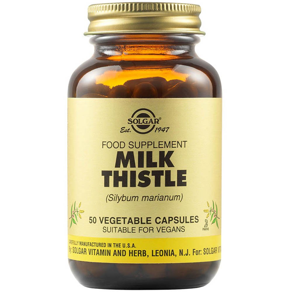 Solgar Milk Thistle Συμπλήρωμα Διατροφής Γαϊδουράγκαθου για την Καλή Λειτουργία του Ήπατος, 50 veg.caps