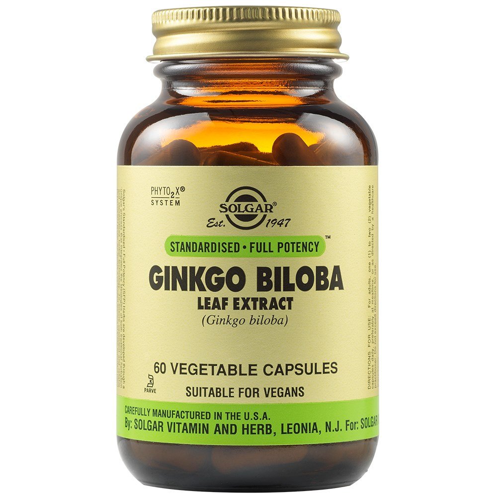 Solgar Ginkgo Biloba Leaf Extract για Τόνωση Εγκεφαλικών Λειτουργιών & Ενίσχυση της μνήμης, 60veg.caps