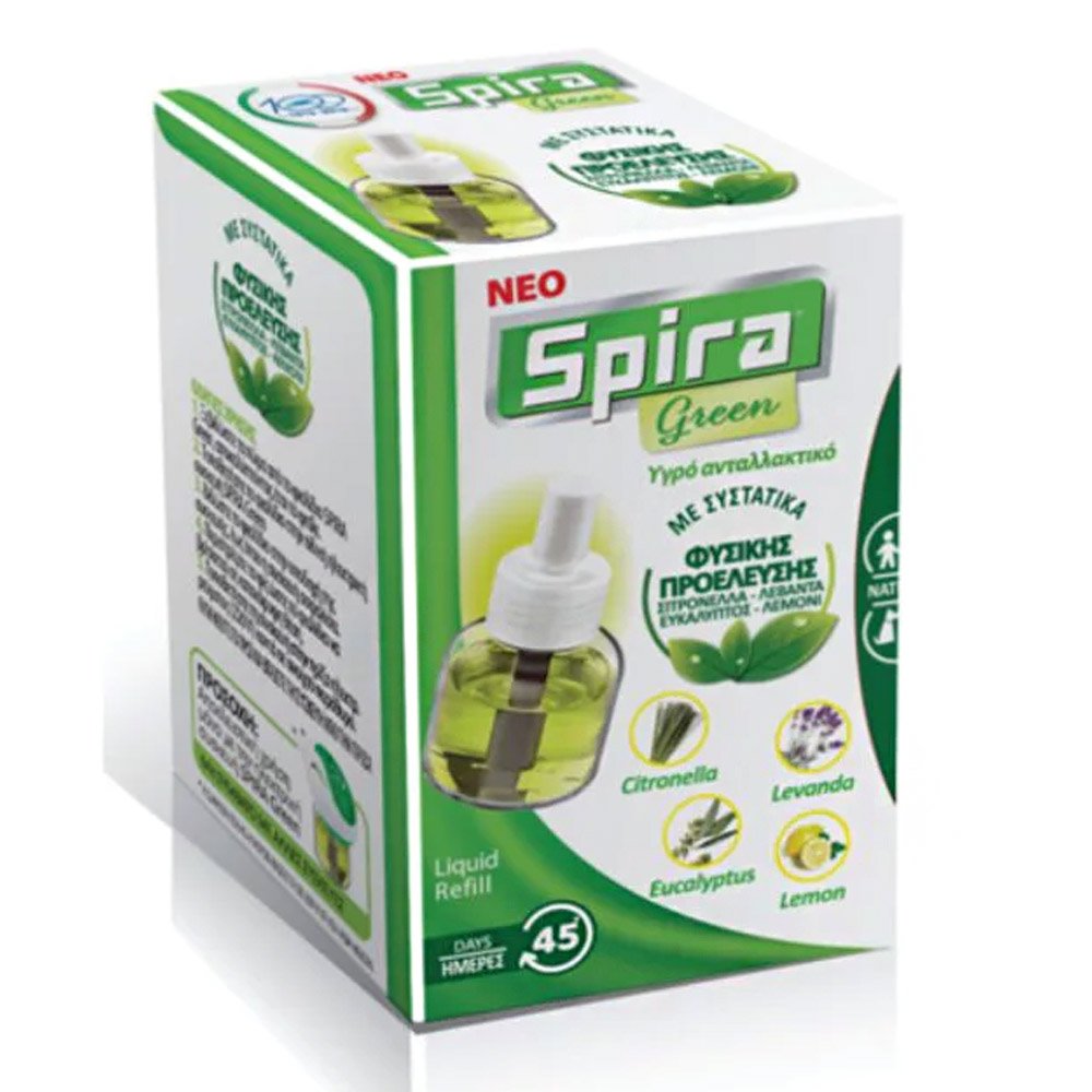 Spira Green Υγρό Αντικουνουπικό Εντομοαπωθητικό Ανταλλακτικό, 22.5ml