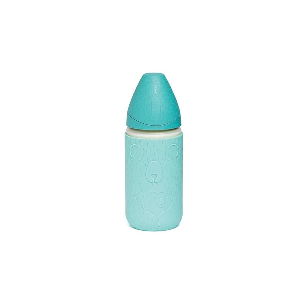 Suavinex γυάλινο Μπιμπερό U 3P +0m Με θηλή Σιλικόνης REF.3303003 Γαλάζιο 240ml Suavinex γυάλινο Μπιμπερό U 3P +0m Με θηλή Σιλικόνης REF.3303003 Γαλάζιο 240ml