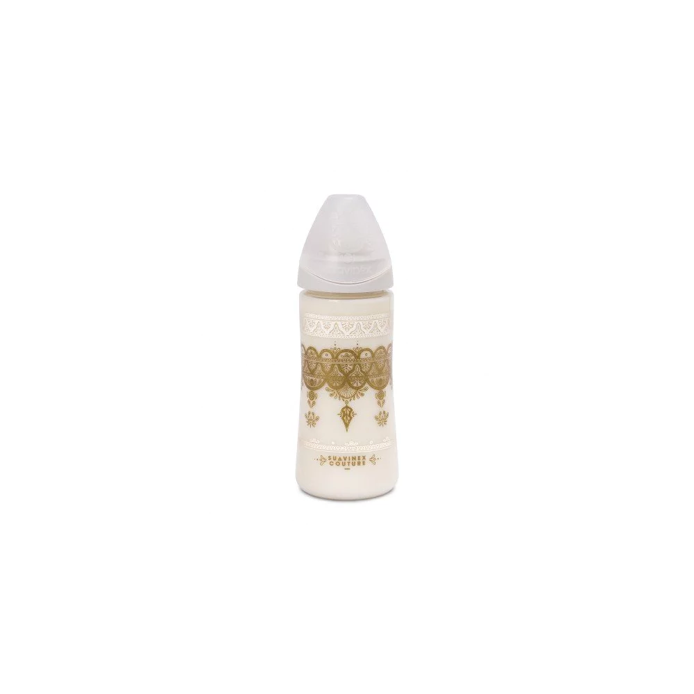 Suavinex Couture Μπιμπερό με Φυσιολογική Θηλή Σιλικόνης 360ml Άσπρο