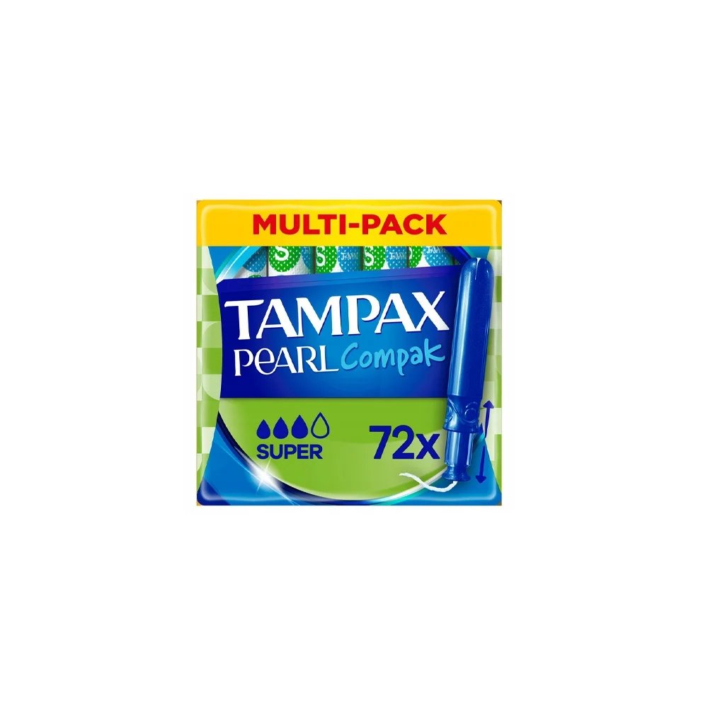 Tampax Compak Pearl Super για Αυξημένη Ροή, 72τμχ