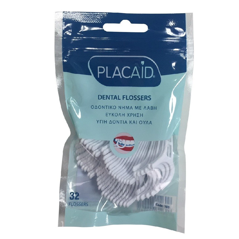 PlacAid Dental Flossers Οδοντικό Νήμα με Λαβή, 32τμχ