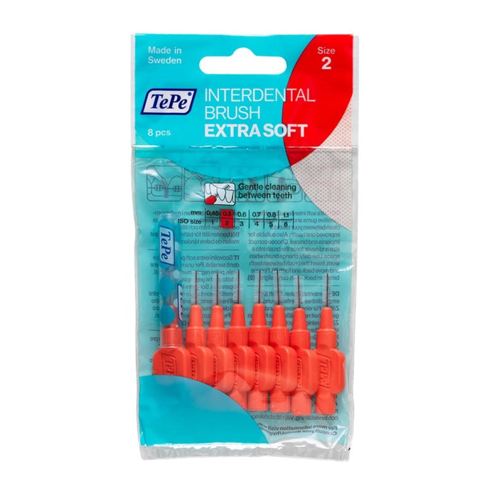 TePe Interdental Brush Extra Soft Μεσοδόντια Βουρτσάκια 0,5mm Kόκκινο, 8τμχ
