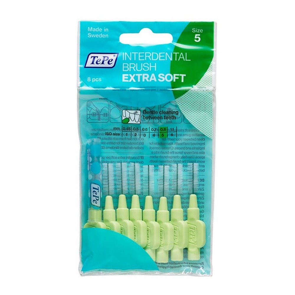 TePe Extra Soft Brush Μεσοδόντια Βουρτσάκια No.5 Πράσινο 0,8mm, 8τμχ