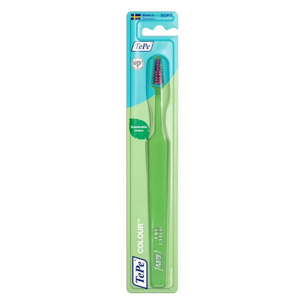 Tepe Colour Compact Extra Soft Οδοντόβουρτσα Πράσινη με Πράσινες και Φούξια Ίνες, 1 τμχ