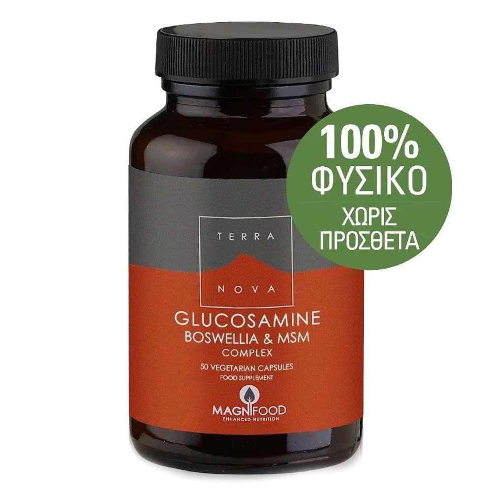 Terranova Glucosamine, Boswellia & ΜSM Complex, Joint Support 100% - Φυτική Σύνθεση για τα Προβλήματα των Αρθρώσεων, 50 caps