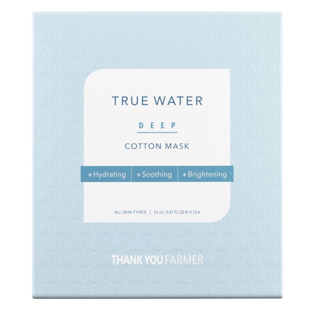 Thank You Farmer True Water Deep Cotton Mask Ενυδατική Υφασμάτινη Mάσκα Προσώπου, 25ml (1τμχ)
