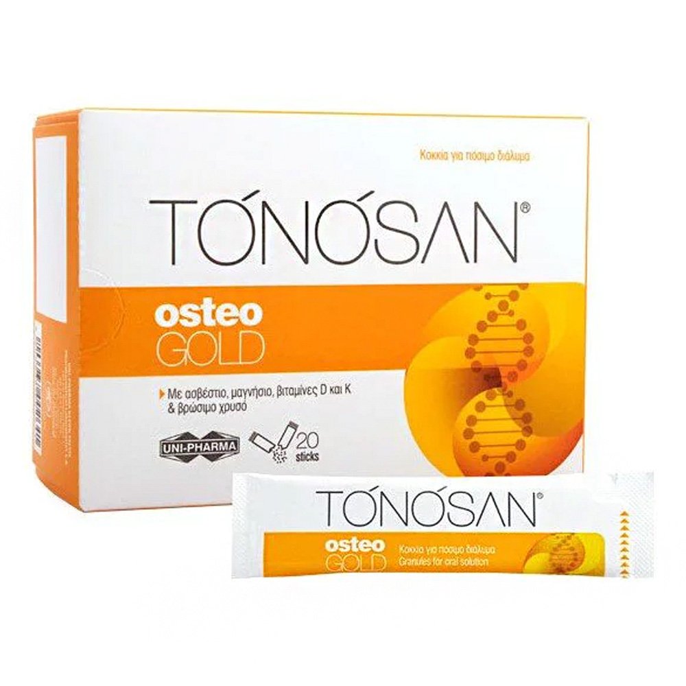 Uni-Pharma Tonosan Osteogold Συμπλήρωμα Διατροφής Για Οστά & Αρθρώσεις, 20 Φακελίσκοι