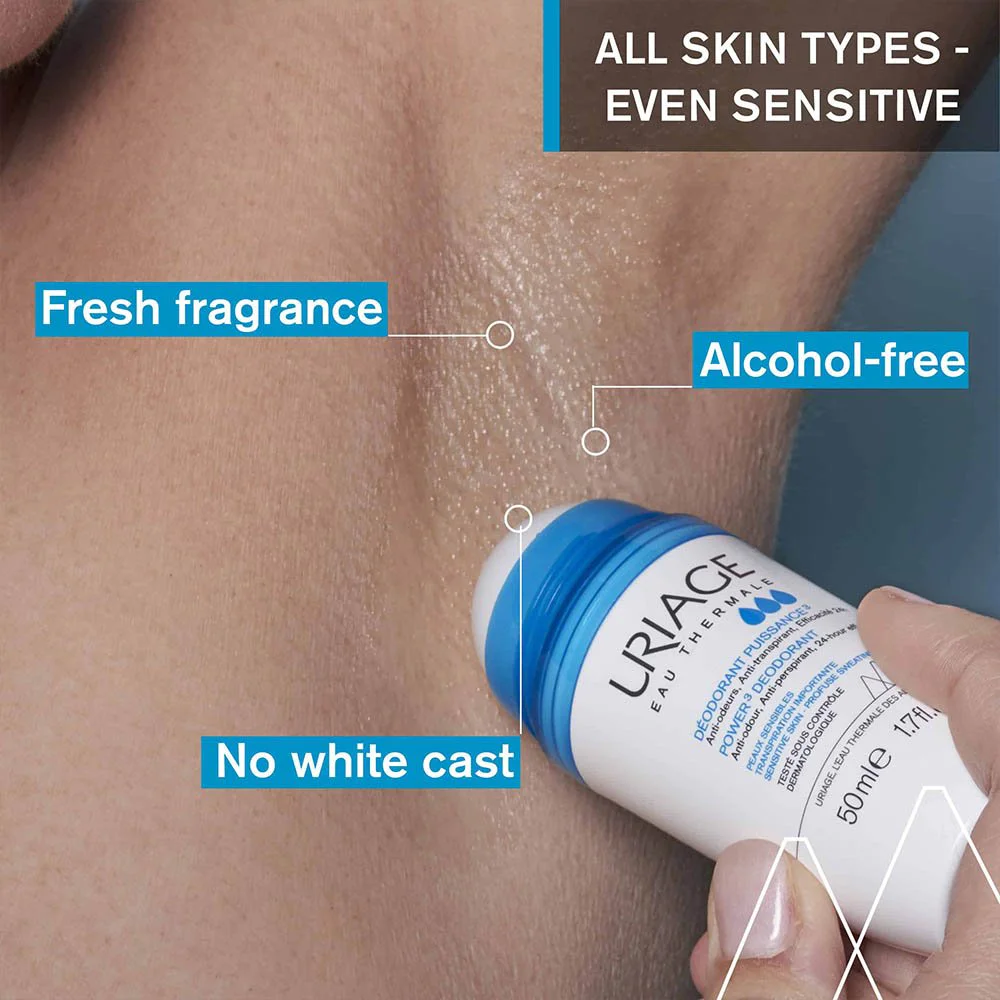 Uriage Deodorant Puissance 3 Υποαλλεργικό Αποσμητικό Roll On, 50ml