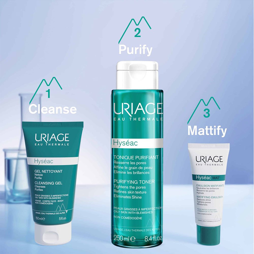 Uriage Hyseac Purifying Toner Μειώνει τη Γυαλάδα, Εξυγιαίνει & Συσφίγγει τους Πόρους Ιδανικό για Δέρμα με Ακμή, 250ml