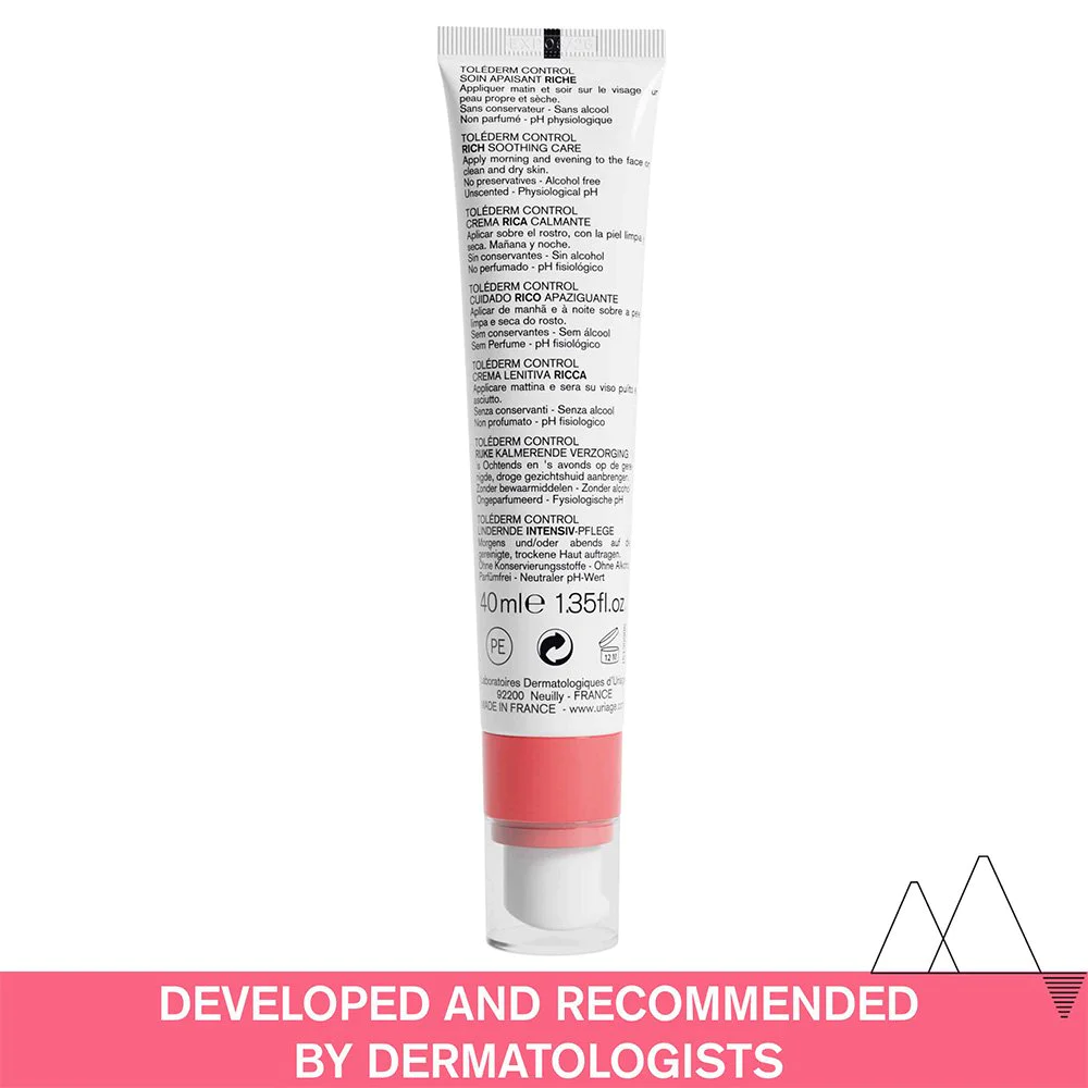 Uriage Tolederm Control Rich Soothing Care Κρέμα για Ευαίσθητες Επιδερμίδες Πλούσιας Υφής, 40ml Uriage Tolederm Control Rich Soothing Care Κρέμα για Ευαίσθητες Επιδερμίδες Πλούσιας Υφής, 40ml