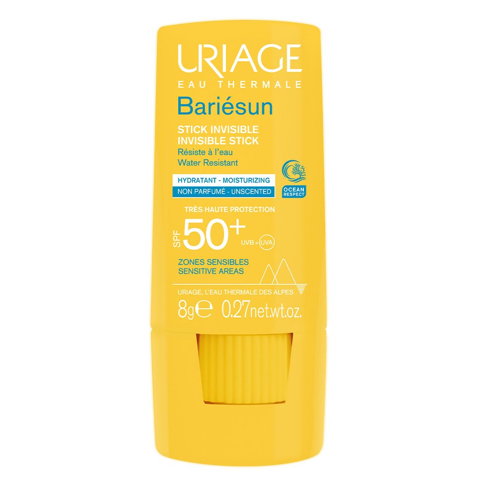 Uriage Bariesun Spf 50+ Invisible Stick Αντιηλιακό Στικ για Ευαίσθητες Περιοχές, 8gr