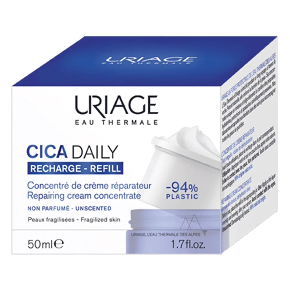 Uriage Cica Daily Repairing Cream Concentrate Refill Καθημερινή Ενυδατική Φροντίδα Χωρίς Άρωμα Refill, 50ml Uriage Cica Daily Repairing Cream Concentrate Refill Καθημερινή Ενυδατική Φροντίδα Χωρίς Άρωμα Refill, 50ml