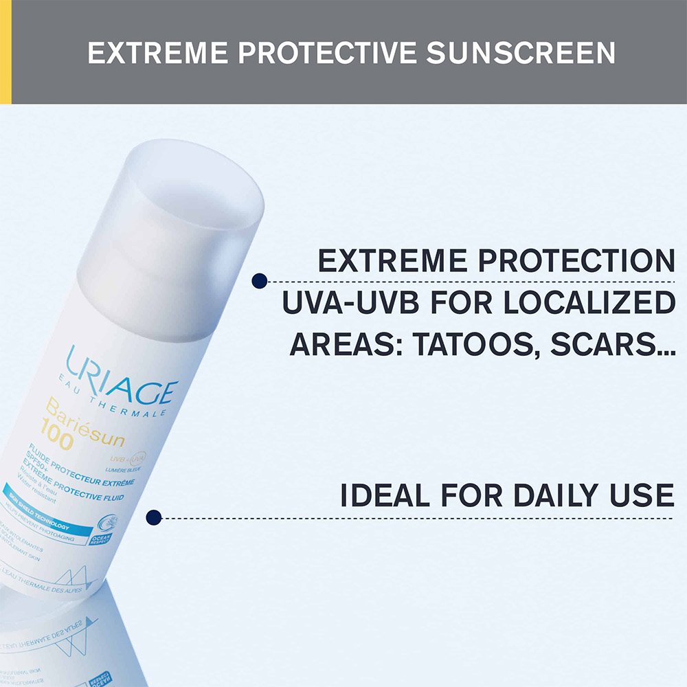 Uriage Bariesun 100 Extreme Protective Fluid SPF50+, Υψηλής Προστασίας  Λεπτόρευστη Κρέμα Για Δέρμα μη Ανεκτικό Στον Ήλιο, 50ml