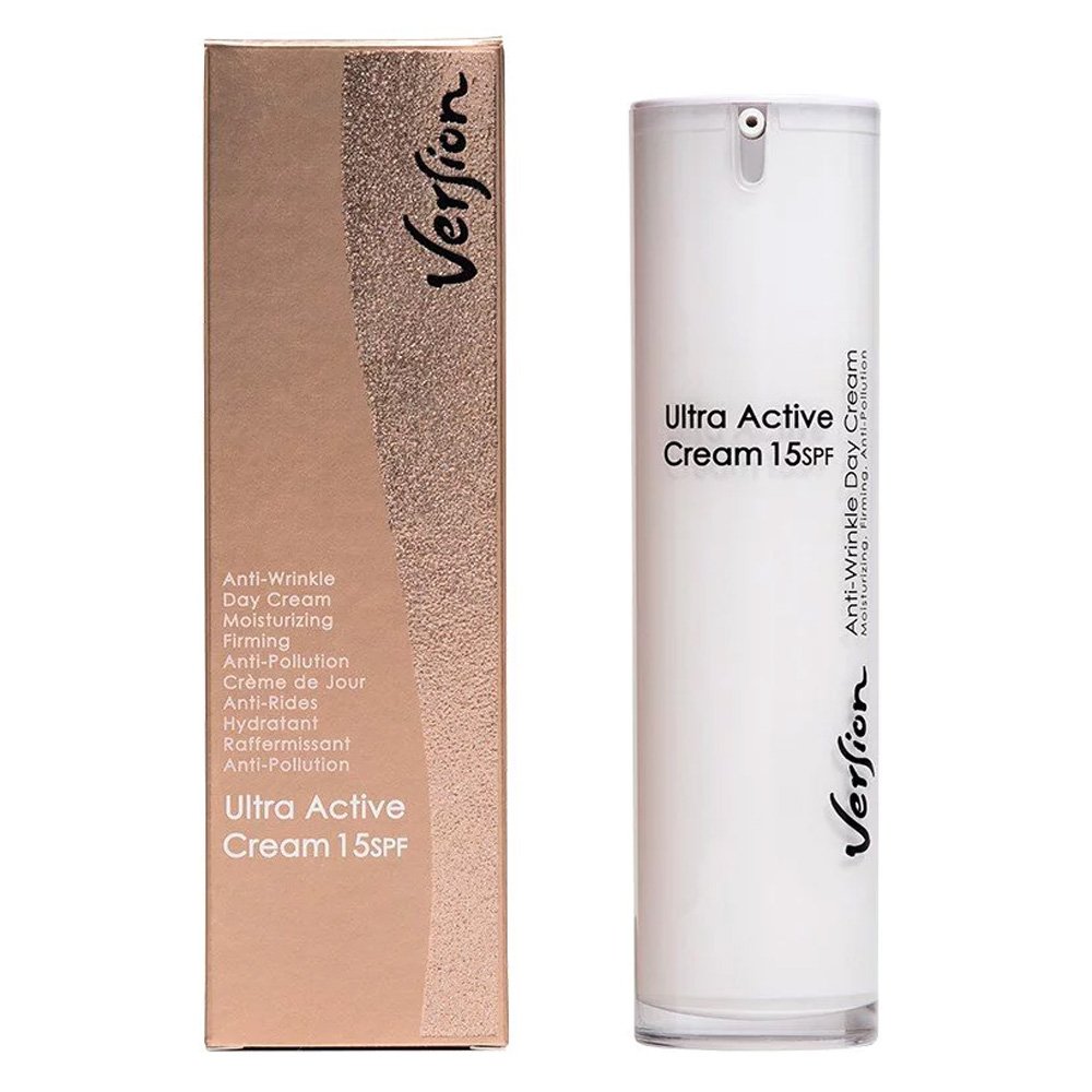 Version Derma Ultra Active Day Cream SPF 15 Αντιρυτιδική, Συσφικτική & Ενυδατική Κρέμα Ημέρας με Αντιηλιακό Δείκτη, 50 ml